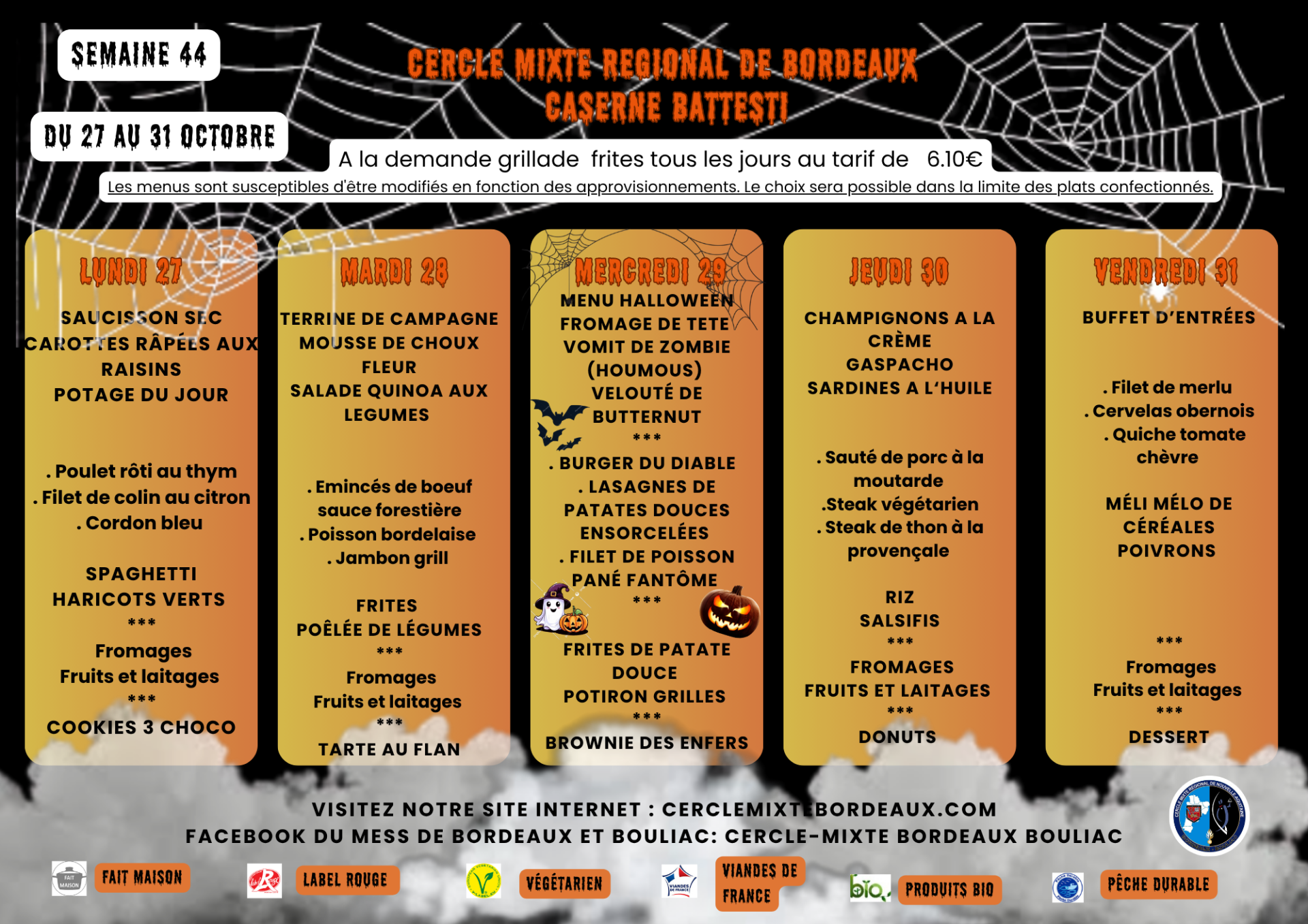 Menu halloween